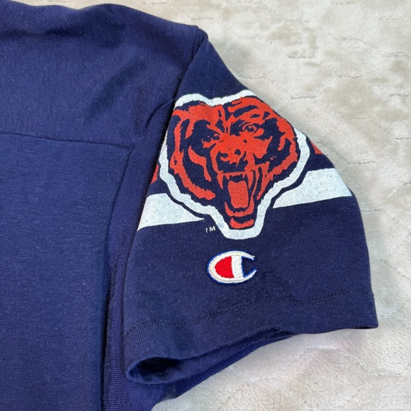 VTG Chicago Bears Champion Logo Helmet Shirt Sz Lg USA Made Single Stitch - Picture 3 of 9